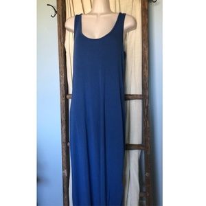 Solid Blue Maxi Dress